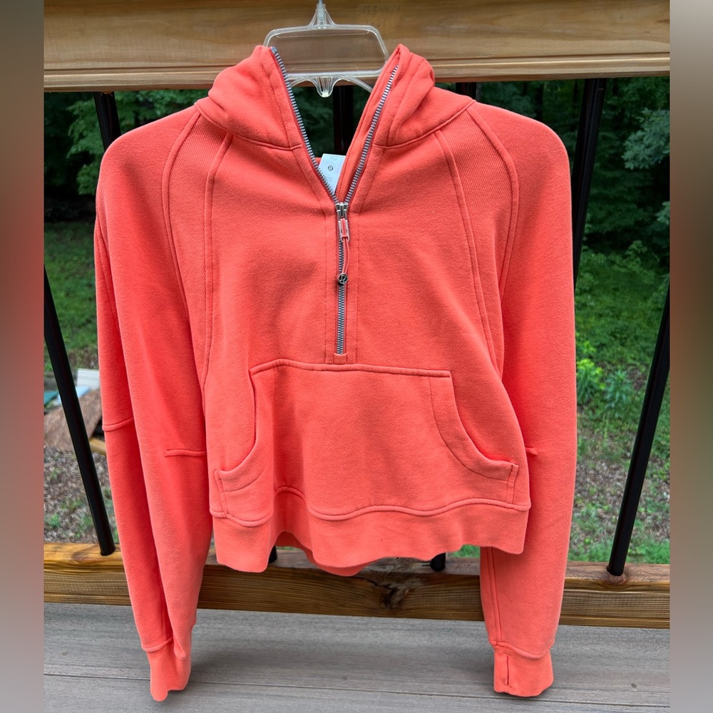 New  Lululemon scuba half zip hoodie coral sz XS/S